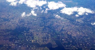 Arial view of fracking