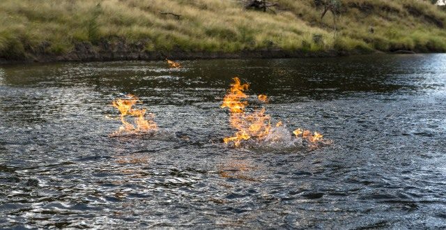 Fire on the Condamine River